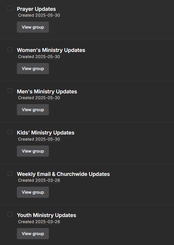Groups in Mailerlite