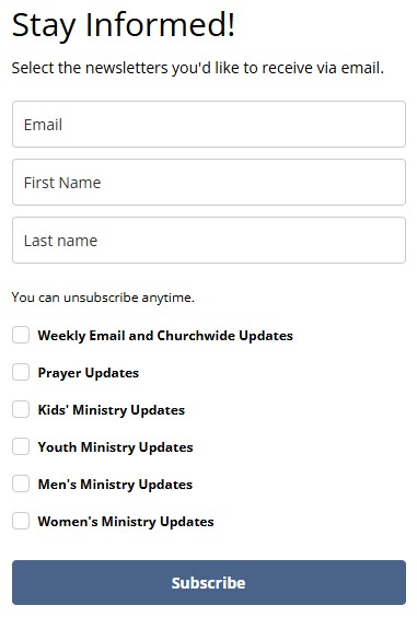Mailerlite Subscription Form